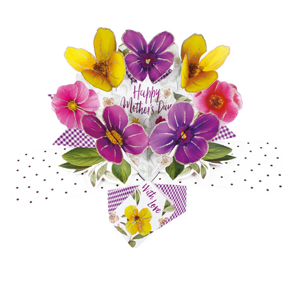 Mother's Day Pansies Pop-Up Greeting Card