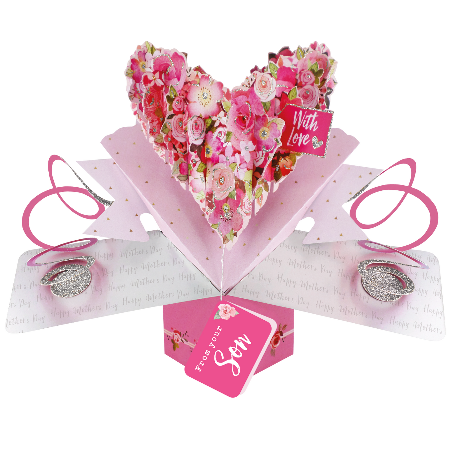 From Your Son Floral Heart Pop Up Mother's Day Card