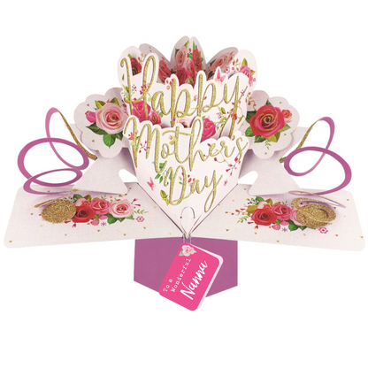 To A Wonderful Nanna Happy Mother's Day Roses Pop Up Card