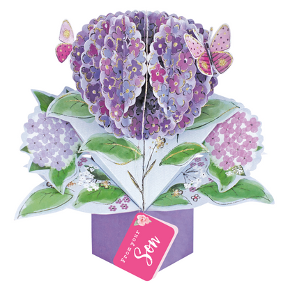 From Your Son Hydrangea Pop Up Card