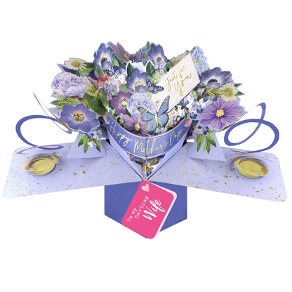 To My Darling Wife Floral Pop Up Happy Mother's Day Card