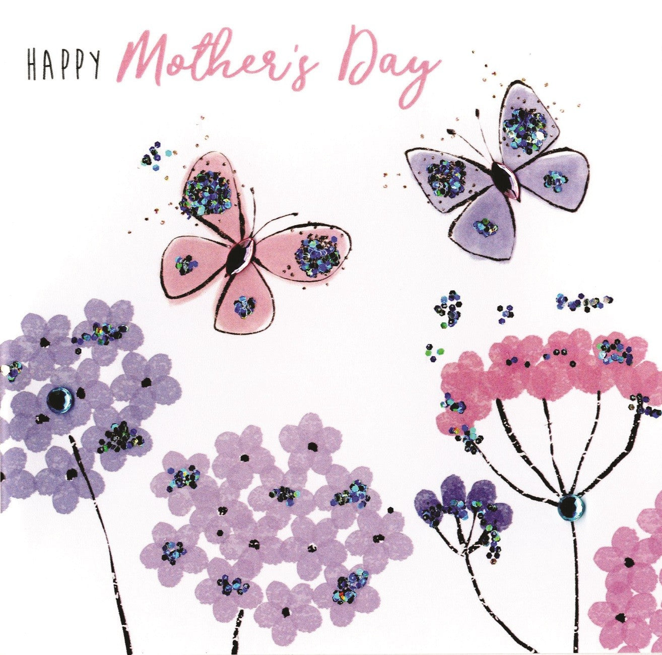 Pretty Butterflies Hand-Finished Mother's Day Greeting Card
