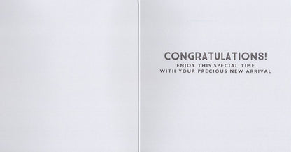 B Is For Baby Girl New Arrival Gold Foiled New Baby Greeting Card