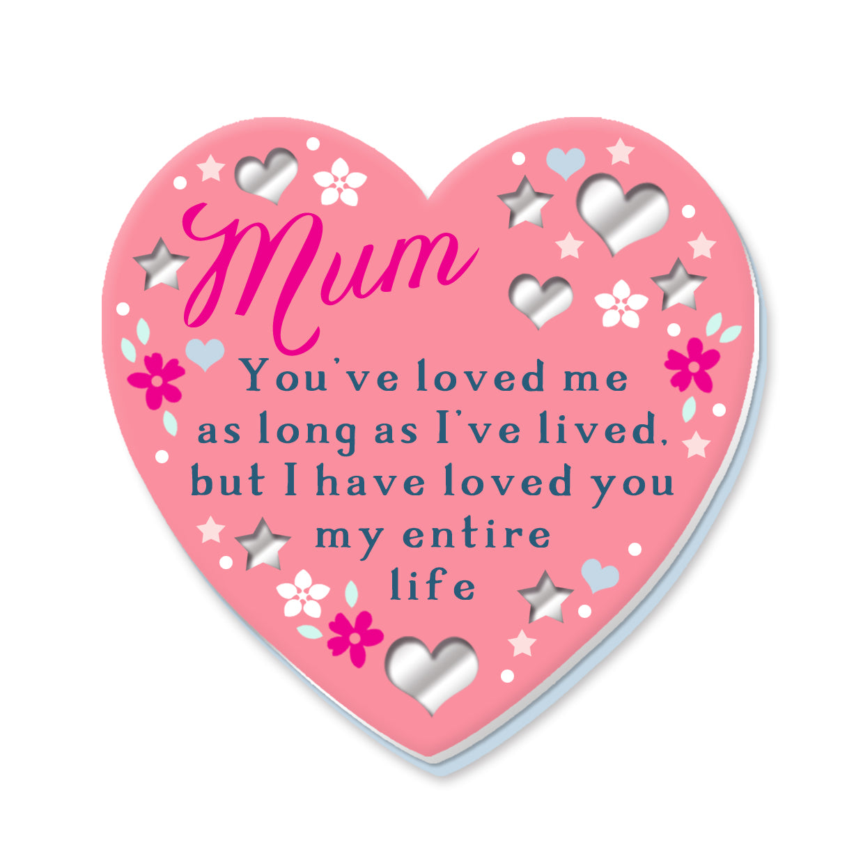 Mum Pink Heart Fridge Magnet