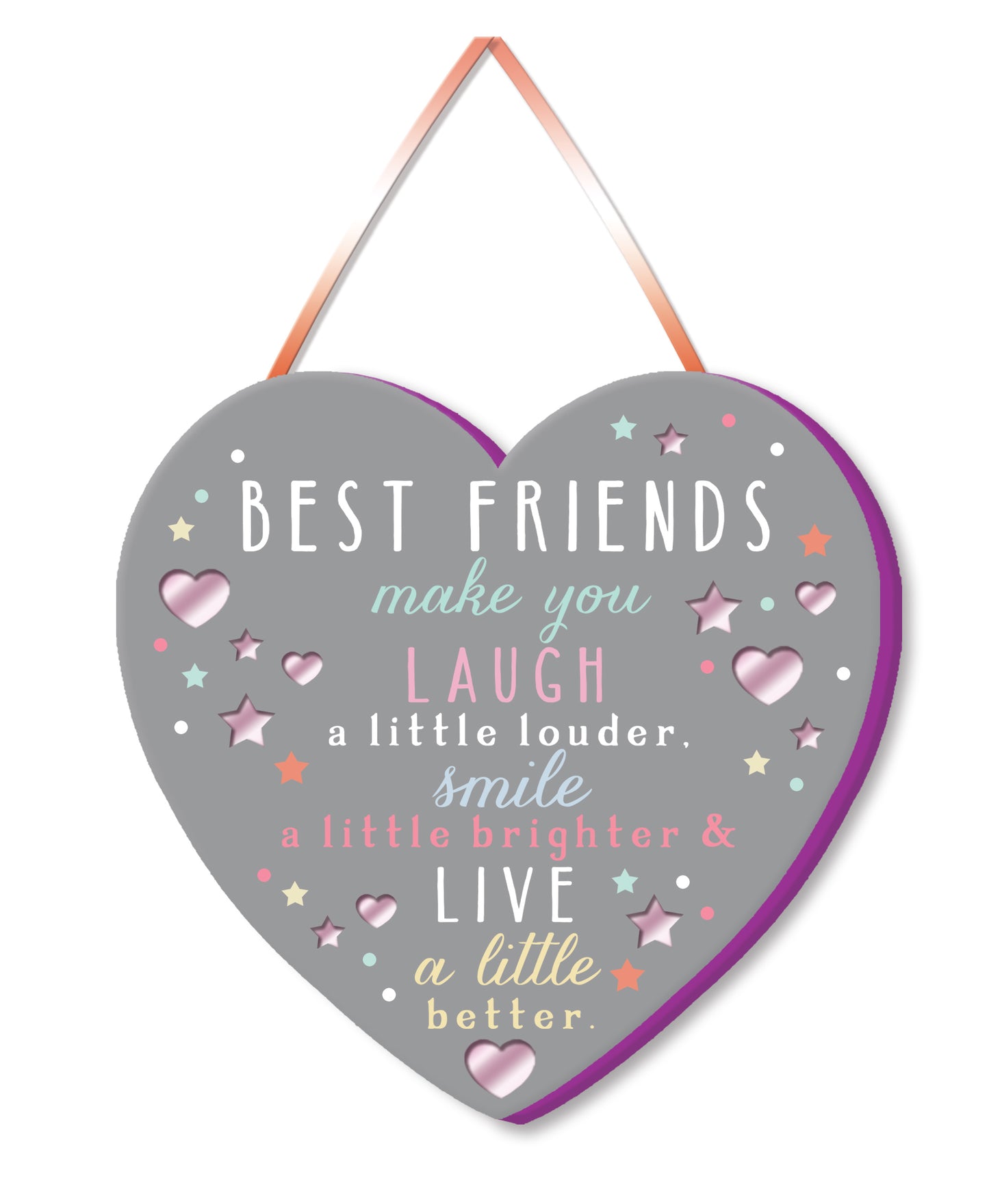 Best Friends Make You Laugh Hanging Plaque With Ribbon