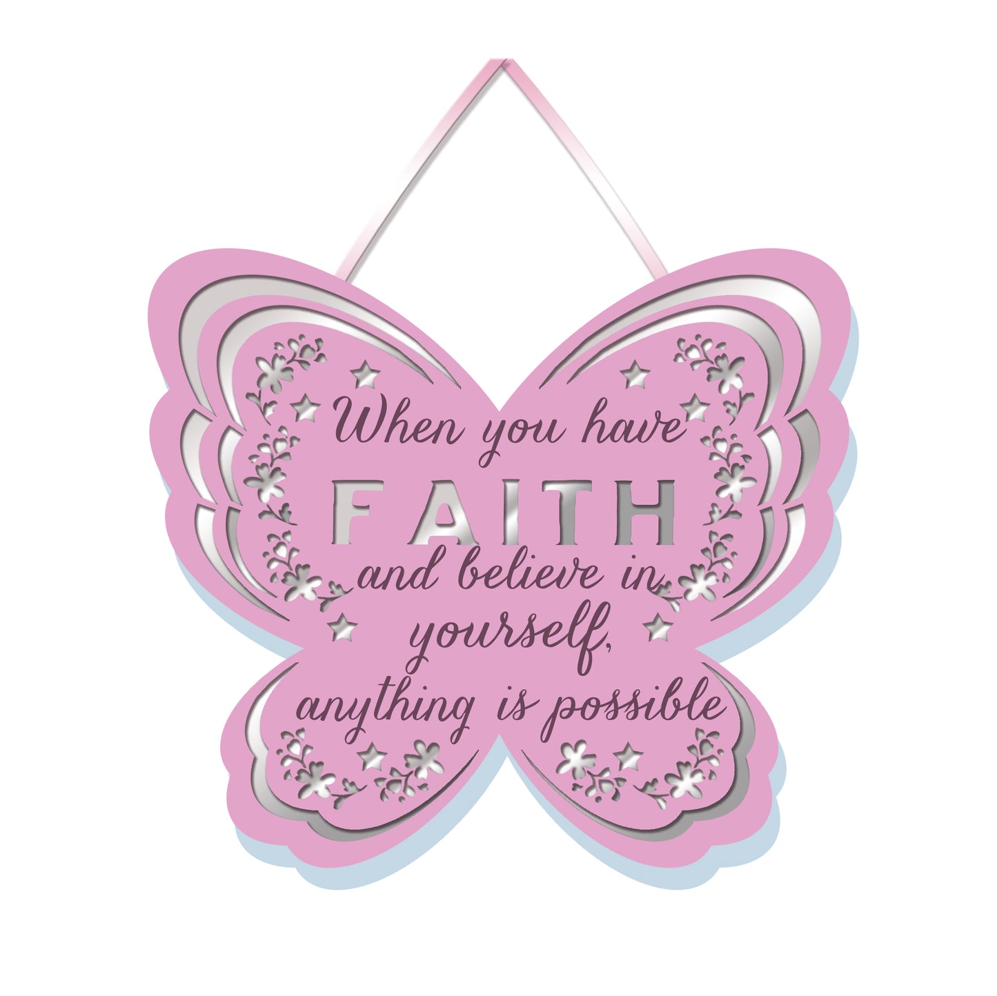 When You Have Faith Hanging Plaque With Ribbon