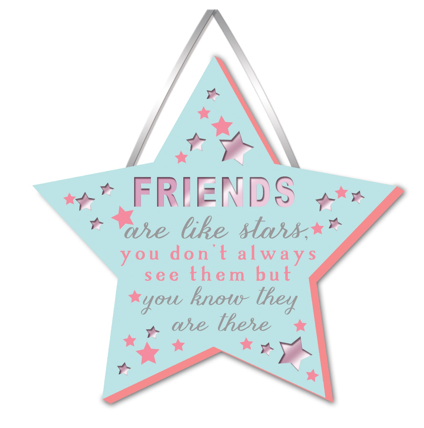 Friends Are Like Stars Hanging Plaque With Ribbon