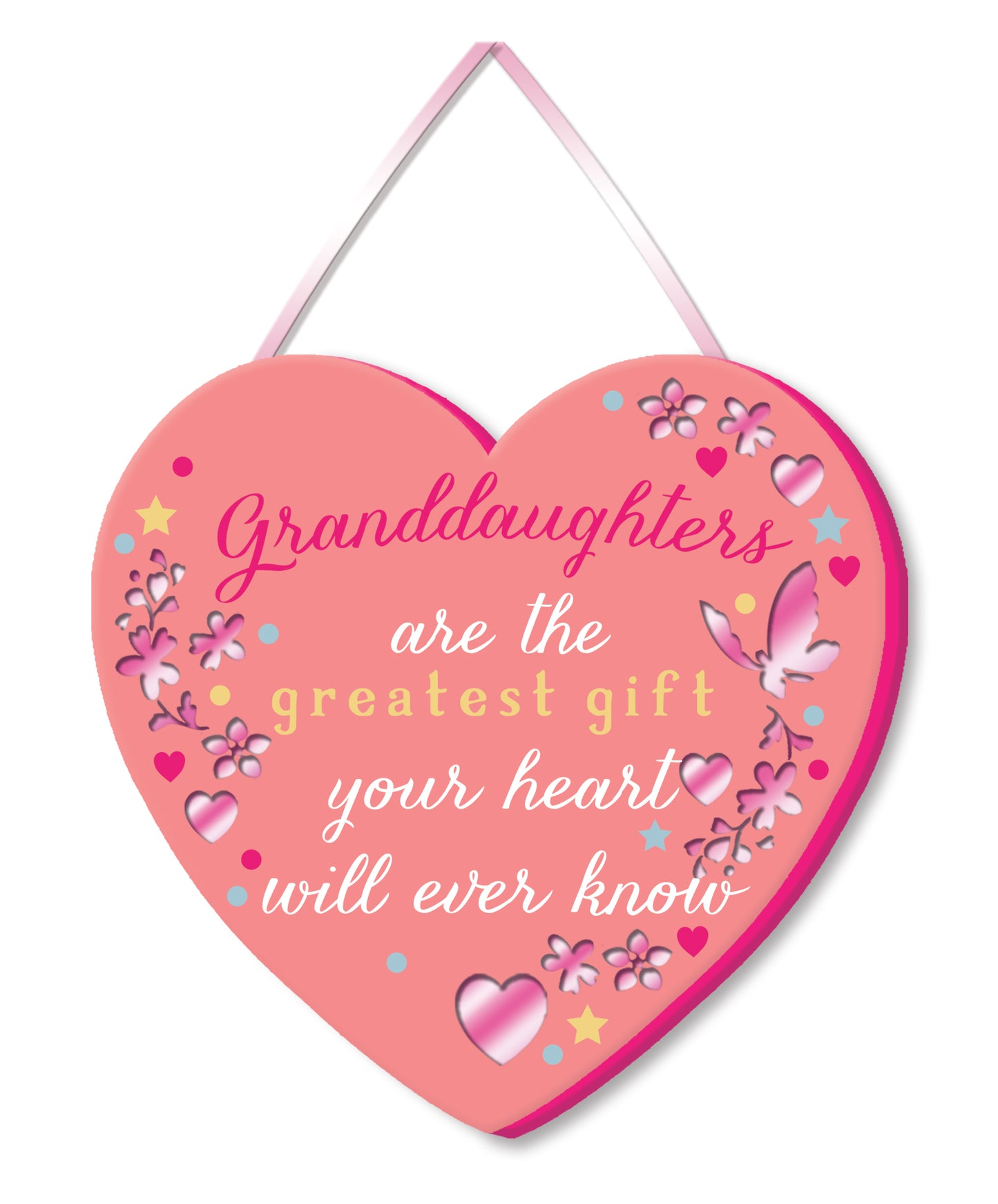 Granddaughter Greatest Gift Hanging Plaque With Ribbon