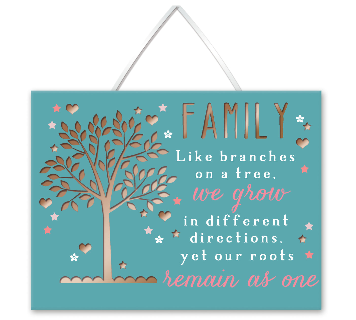 Family Tree Roots Hanging Plaque With Ribbon