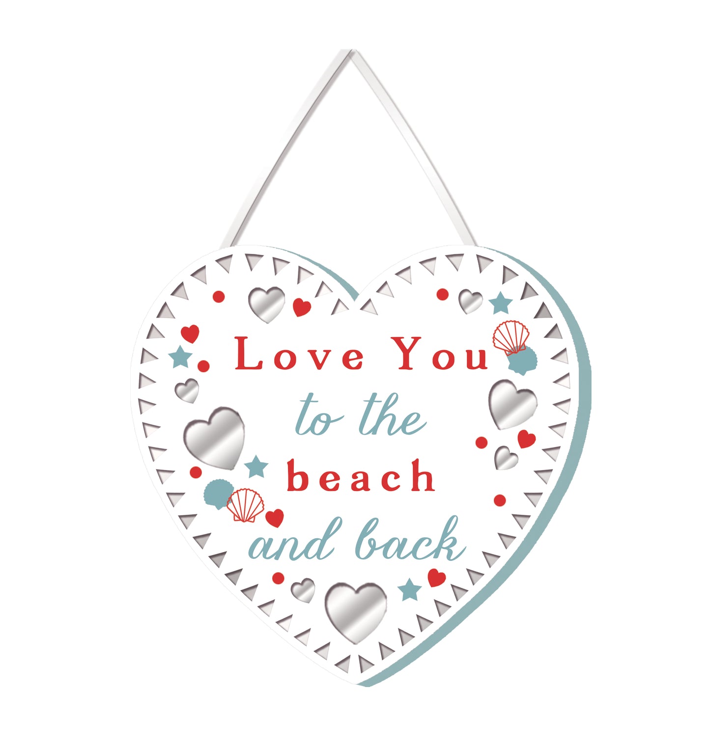 Love You To The Beach & Back Hanging Plaque With Ribbon
