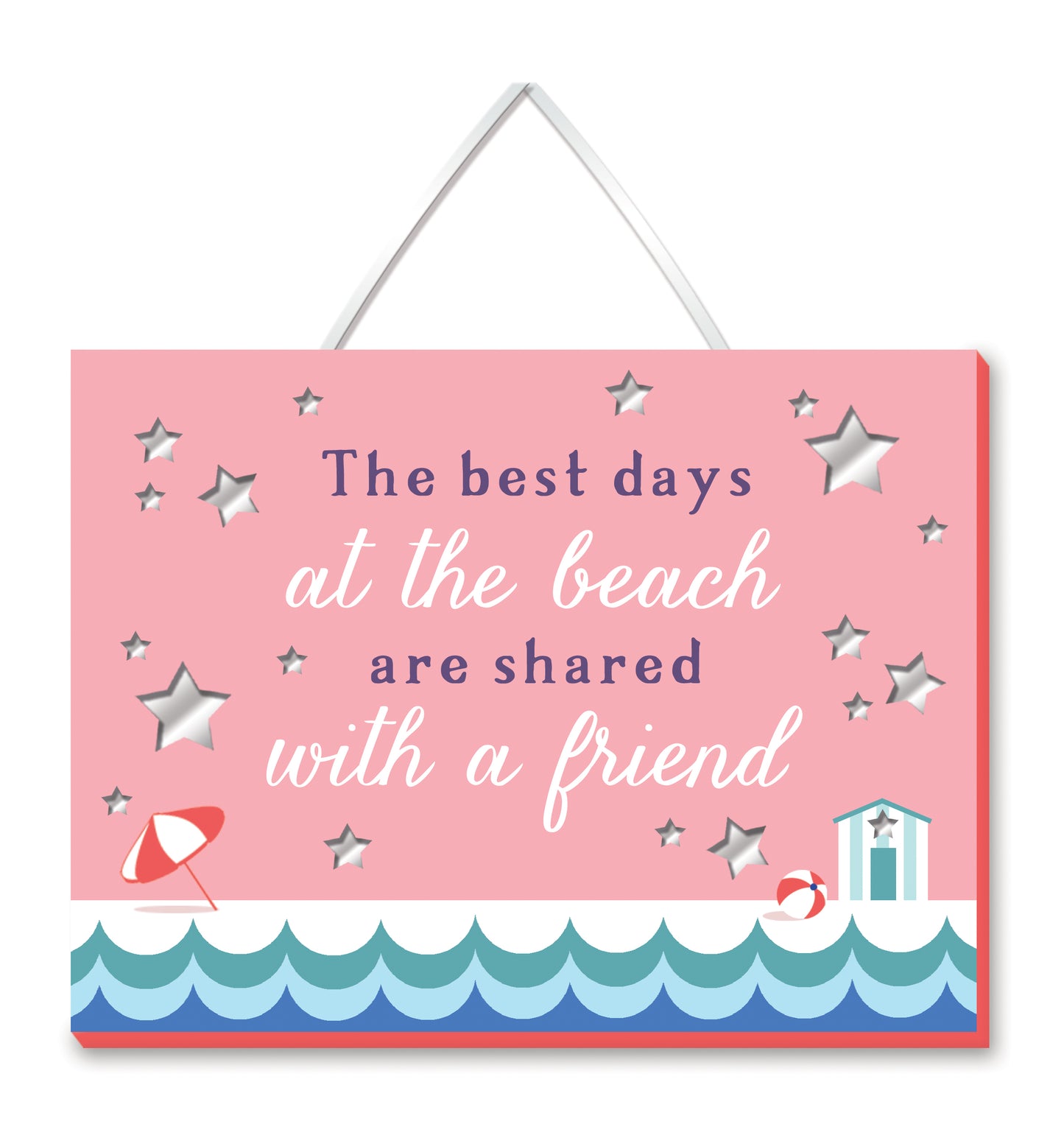 The Best Days At The Beach Hanging Plaque With Ribbon