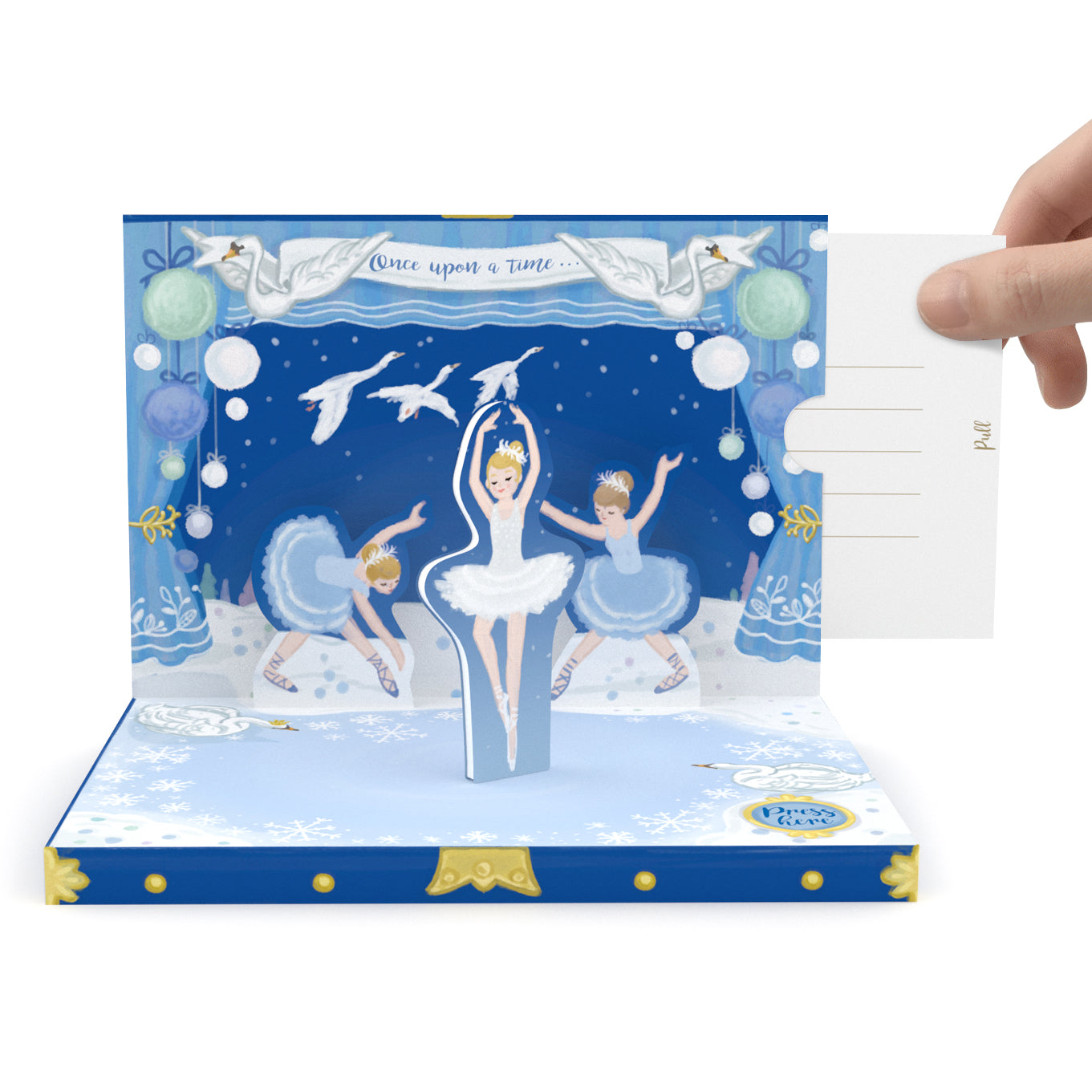 Swan Lake Music Box Card Novelty Dancing Musical Christmas Card