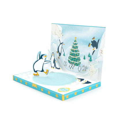 Penguin Adventures Music Box Card Novelty Dancing Musical Christmas Card