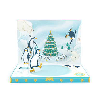 Penguin Adventures Music Box Card Novelty Dancing Musical Christmas Card