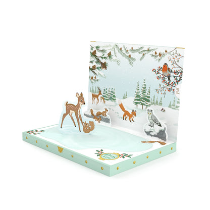 Winter Woodland Music Box Card Novelty Dancing Musical Christmas Card