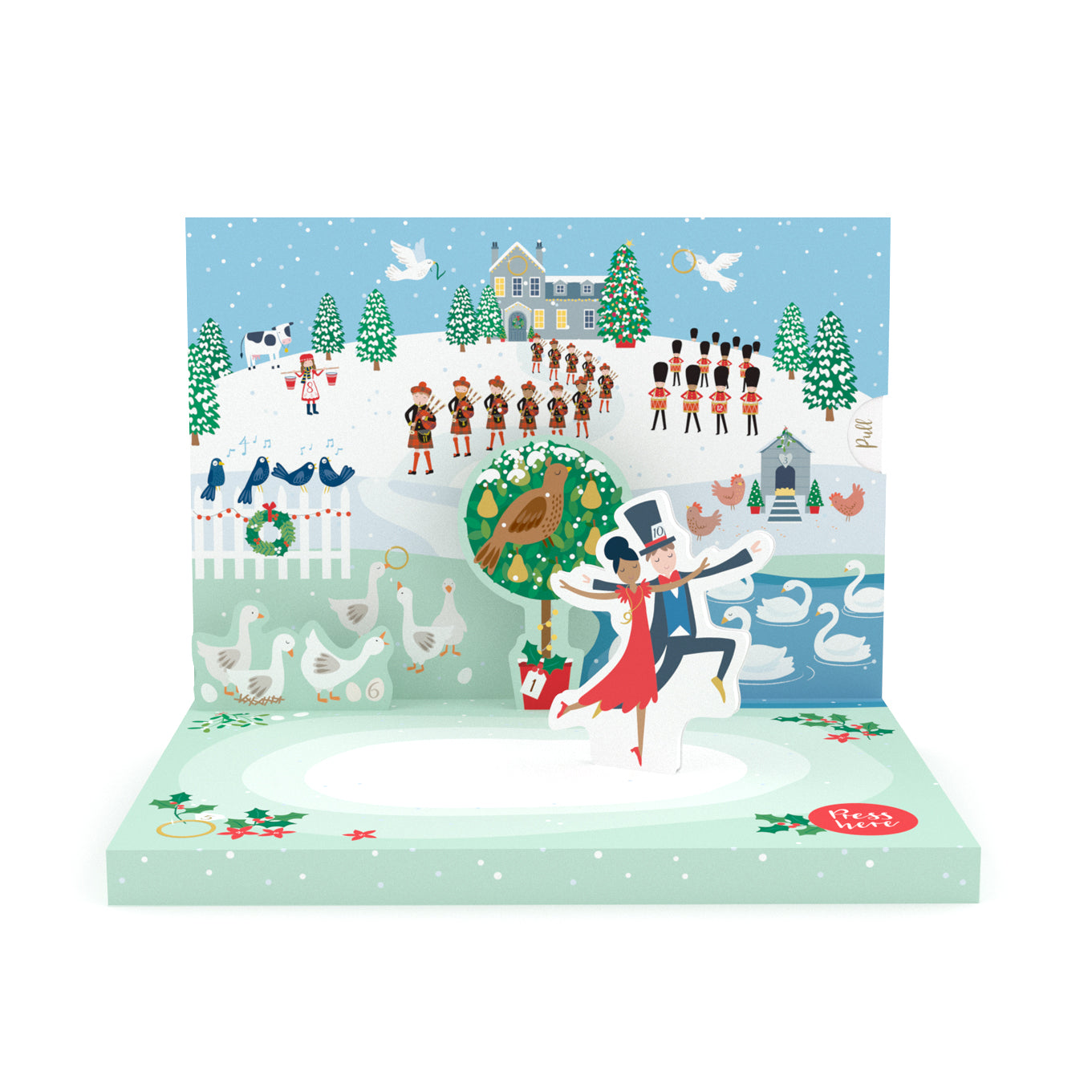The 12 Days Of Christmas Music Box Card Novelty Dancing Musical Christmas Card