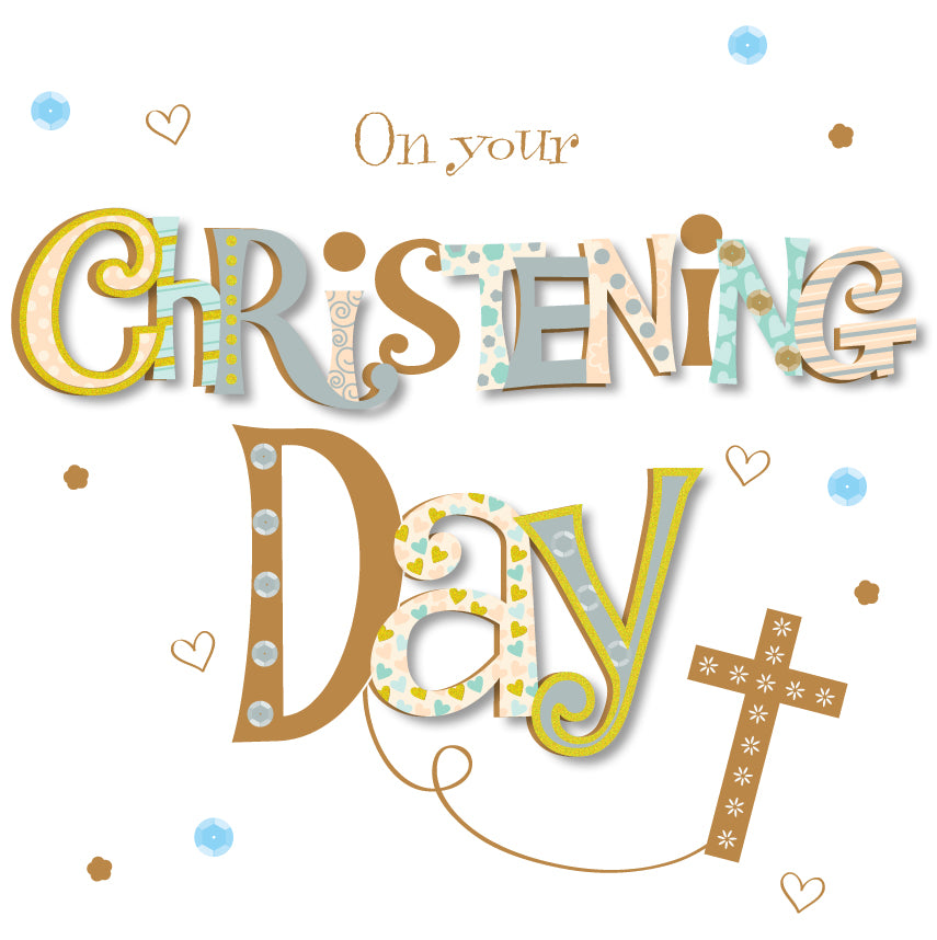 On Your Christening Day Embellished Greeting Card