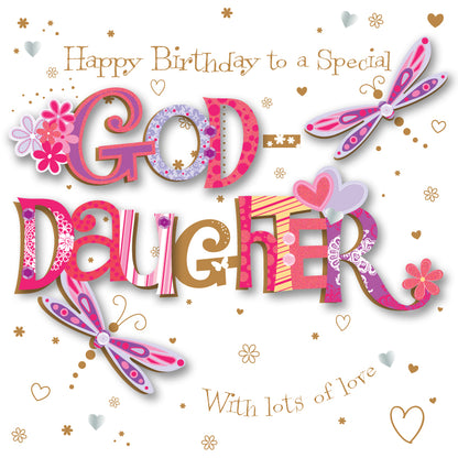 Goddaughter Birthday Handmade Embellished Greeting Card