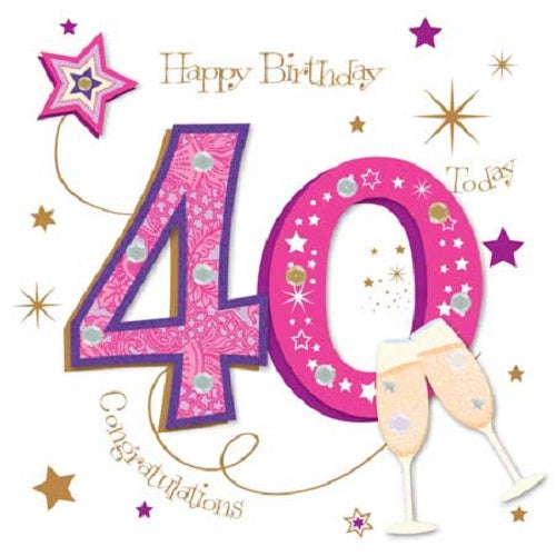 Happy 40th Birthday Greeting Card By Talking Pictures