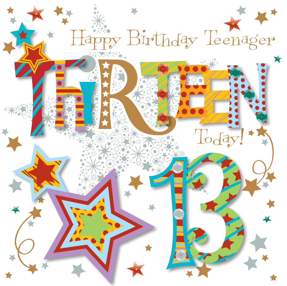 Thirteen Today 13th Birthday Greeting Card
