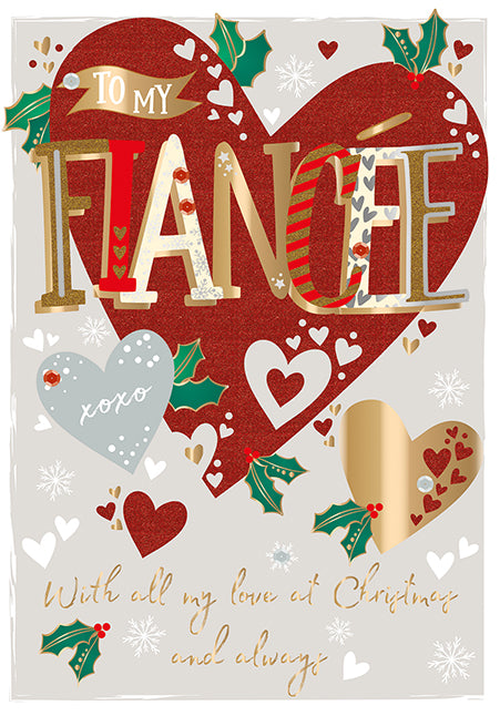To My Fiancée Embellished Christmas Greeting Card