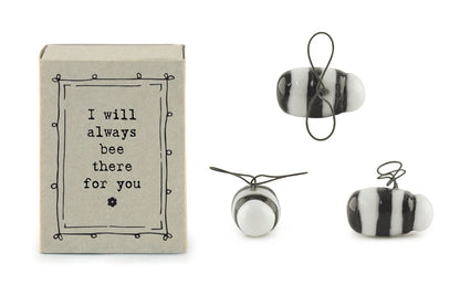 East Of India Bee There For You Matchbox With Ceramic Little Bee Inside
