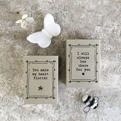 East Of India Bee There For You Matchbox With Ceramic Little Bee Inside