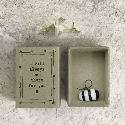 East Of India Bee There For You Matchbox With Ceramic Little Bee Inside
