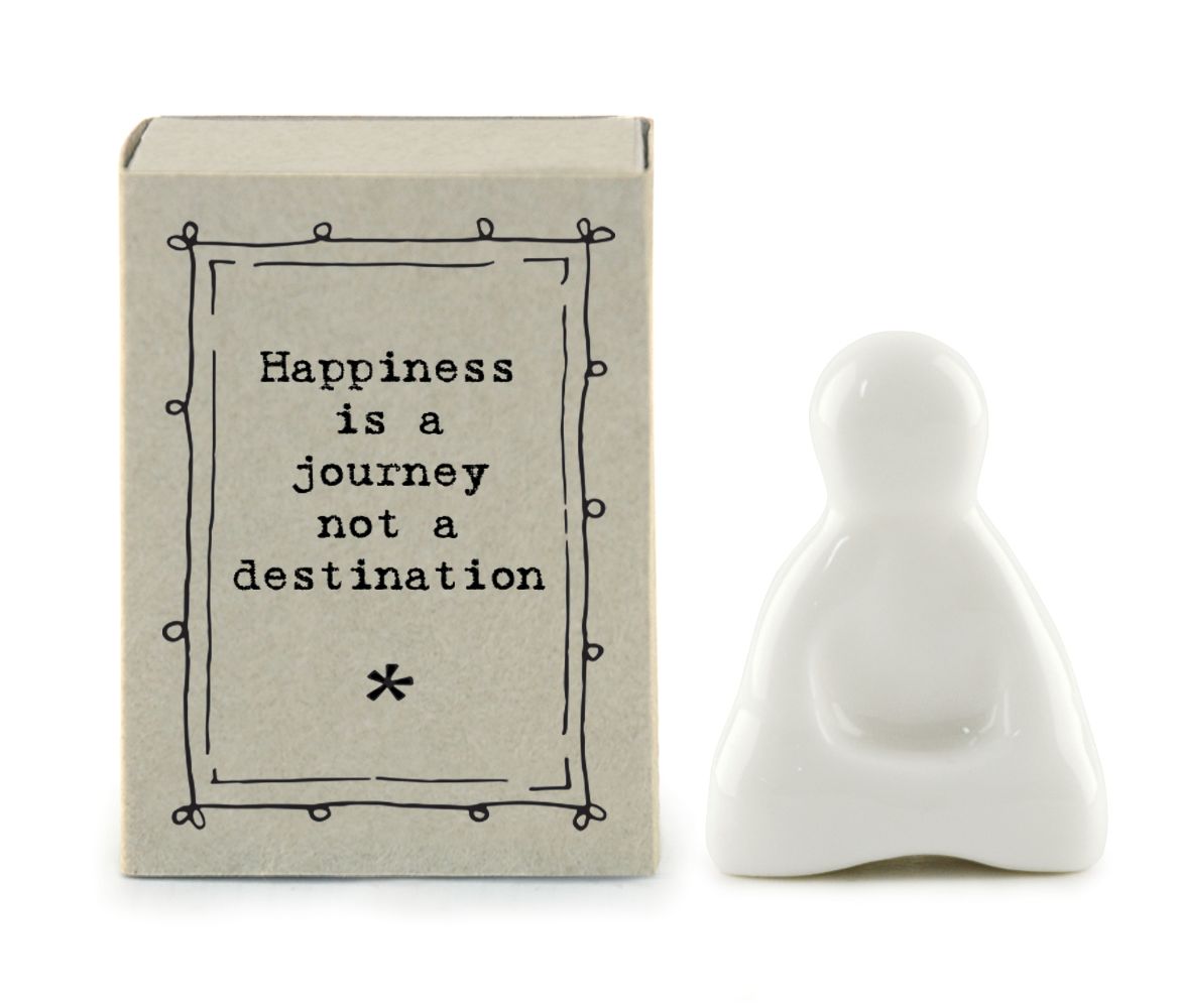 East Of India A Journey Matchbox With Ceramic Little Buddha Inside