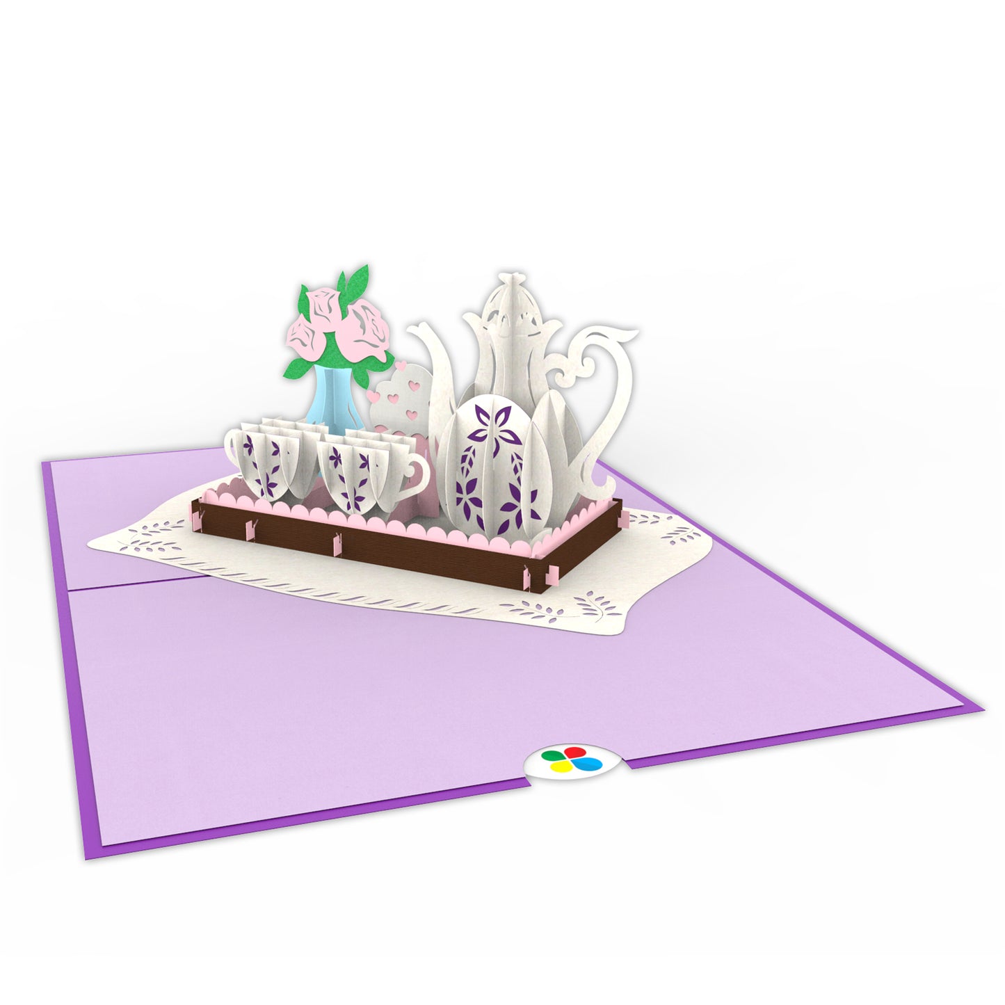 Tea Party Laser Cut Pop Up Greeting Card