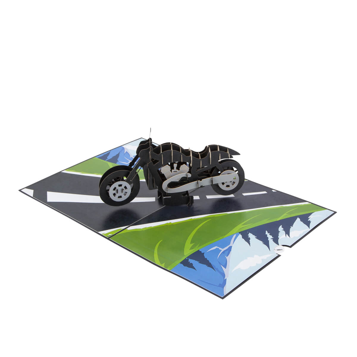 Motorbike Pop-Up Any Occasion Greeting Card Blank Inside