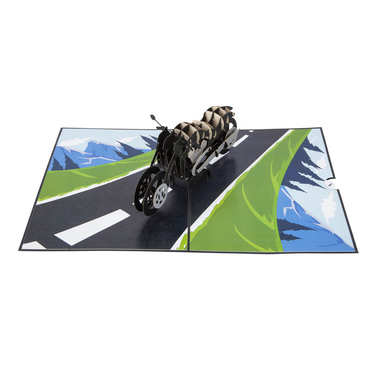 Motorbike Pop-Up Any Occasion Greeting Card Blank Inside