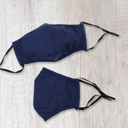 Fashionable Fabric Navy Plain Face Mask Durable & Reusable