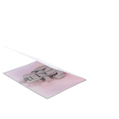 Baby Girl Bunny Pop-Up New Baby Greeting Card Blank Inside