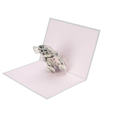 Baby Girl Bunny Pop-Up New Baby Greeting Card Blank Inside