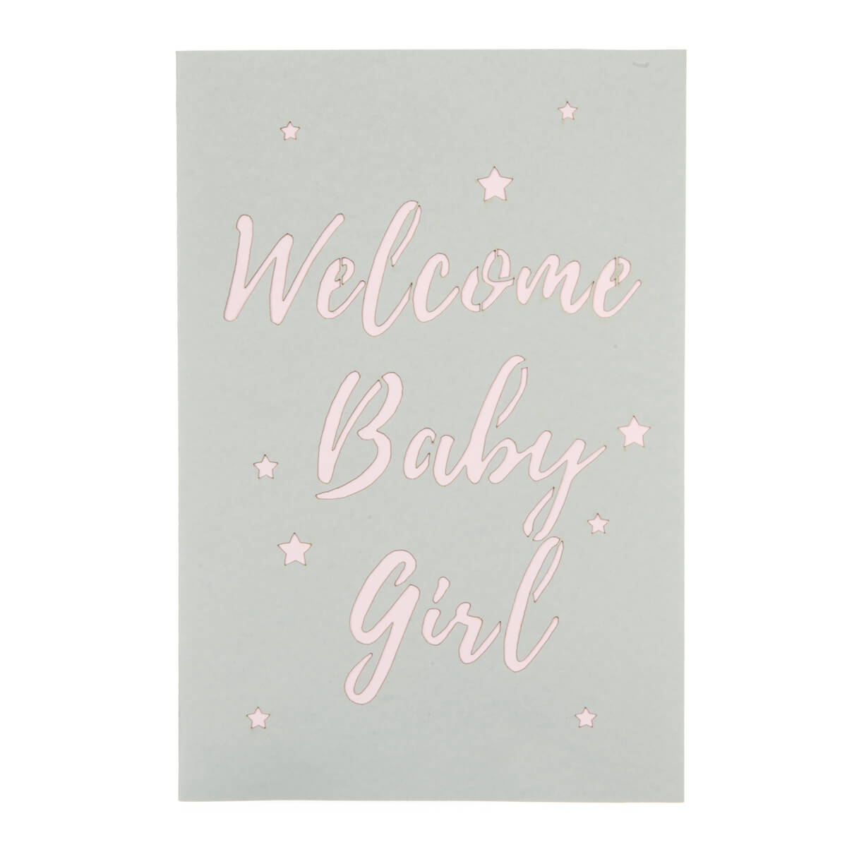 Baby Girl Bunny Pop-Up New Baby Greeting Card Blank Inside