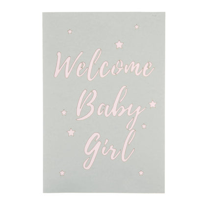 Baby Girl Bunny Pop-Up New Baby Greeting Card Blank Inside