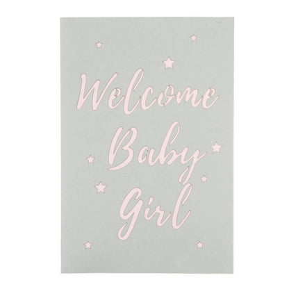 Baby Girl Bunny Pop-Up New Baby Greeting Card Blank Inside