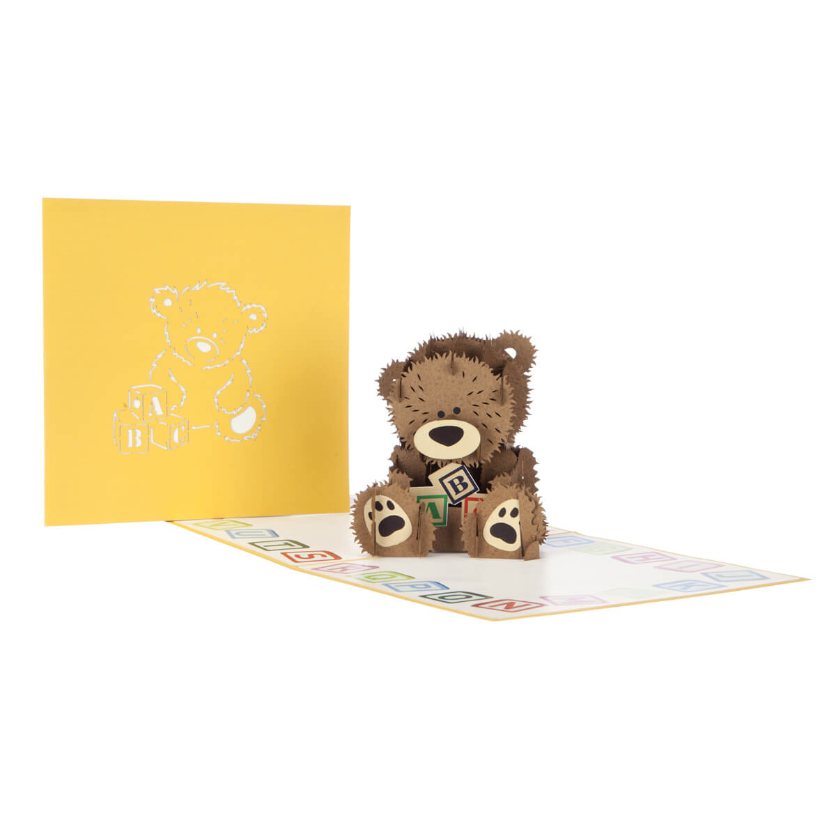 New Baby Bear Pop-Up New Baby Greeting Card Blank Inside