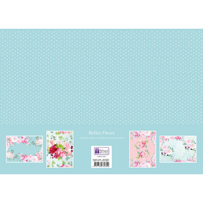 Gifted Stationery Belles Fleurs 20 Notecards & Envelopes Set