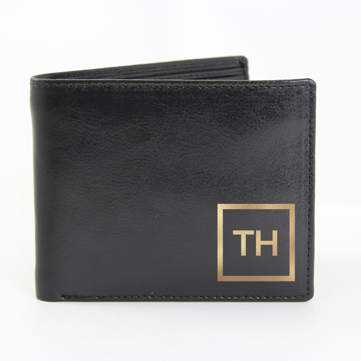 Personalised Gold Initials Leather Wallet - Personalise It!