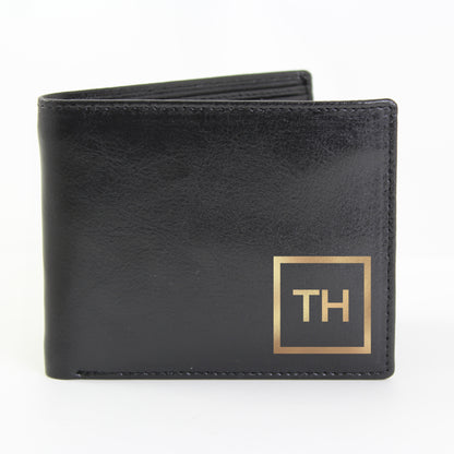 Personalised Gold Initials Leather Wallet - Personalise It!