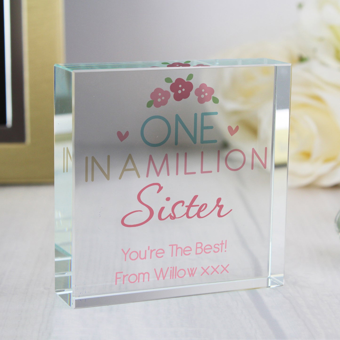 Personalised One in a Million Large Crystal Token - Personalise It!