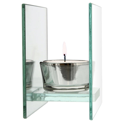 Personalised Floral Bouquet Mirrored Glass Tea Light Candle Holder - Personalise It!