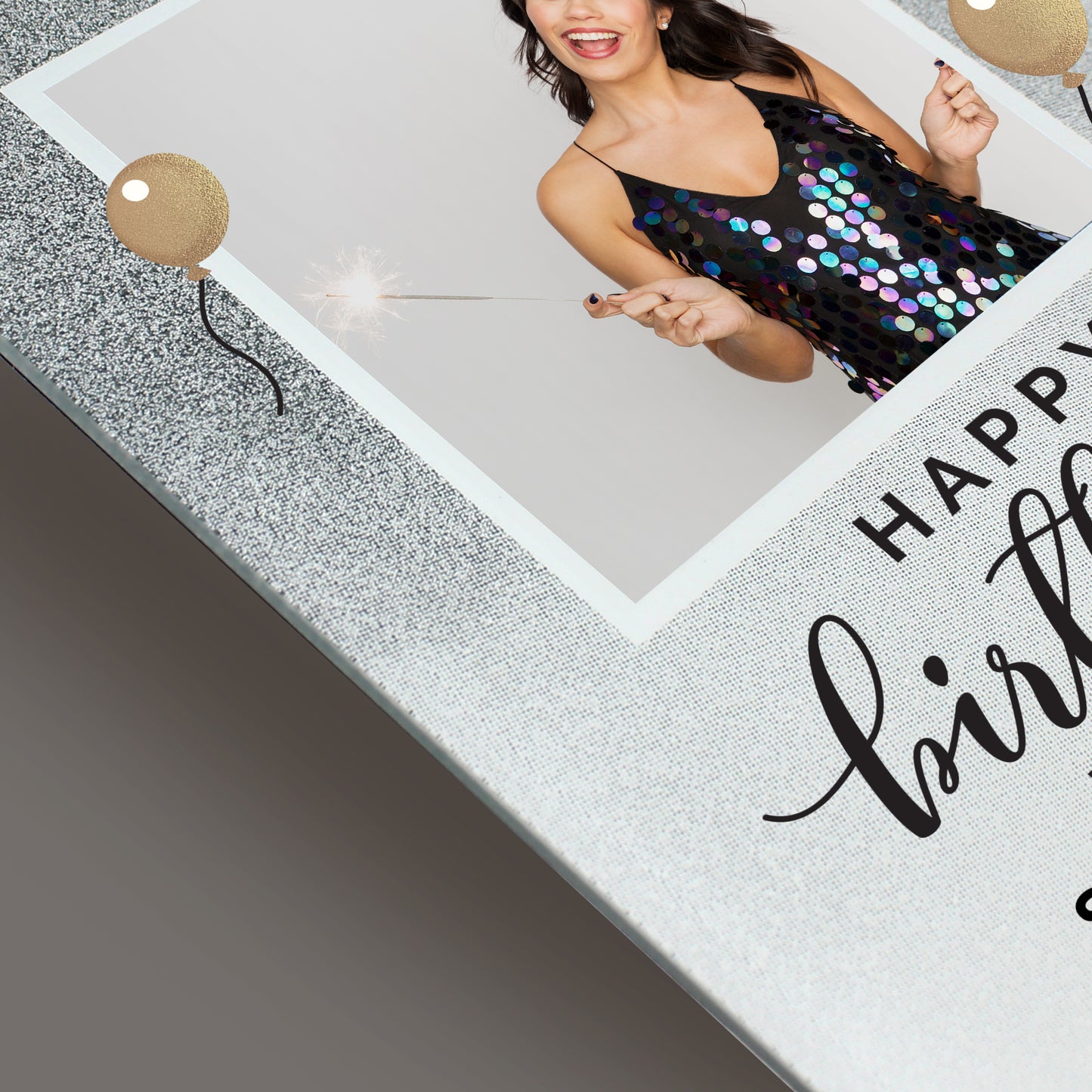 Personalised Birthday 4x4 Glitter Glass Photo Frame - Personalise It!
