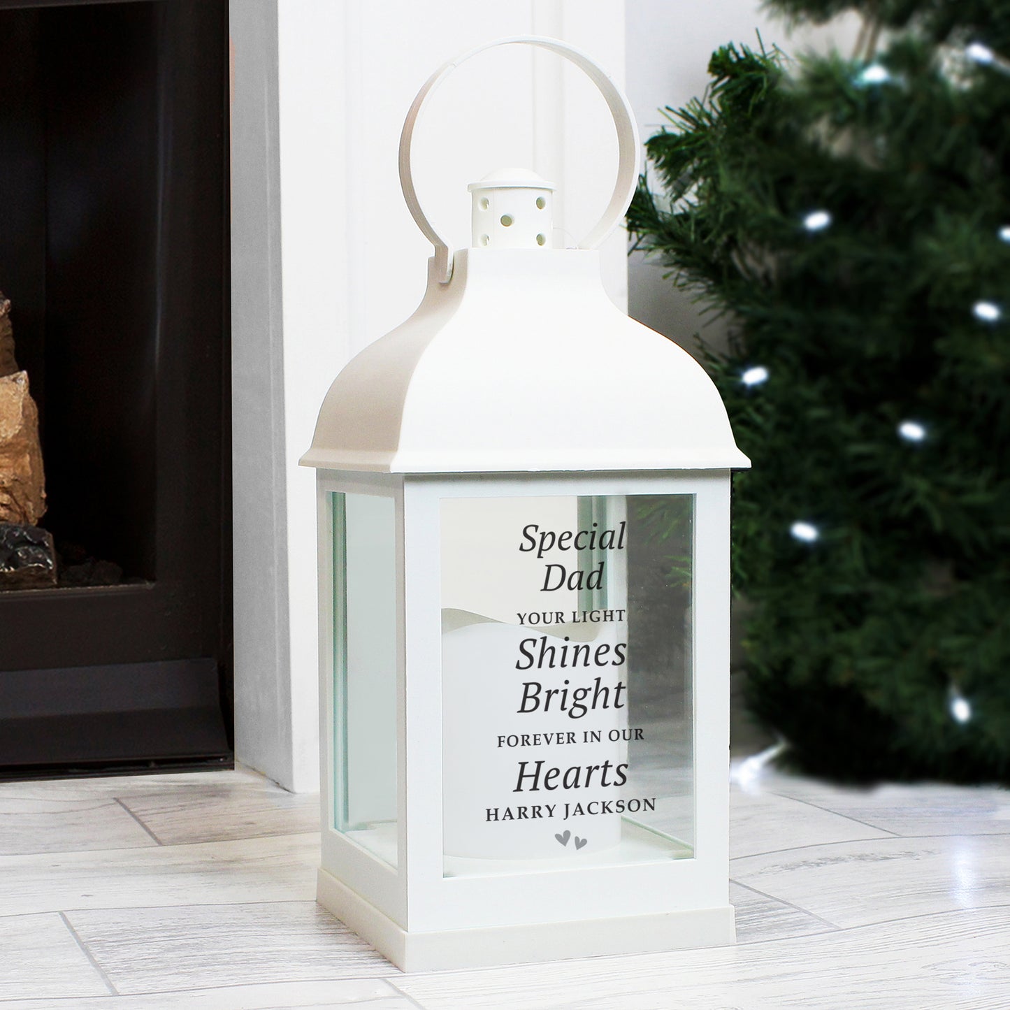 Personalised 'Your Light Shines Bright' White Lantern - Personalise It!