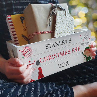 Personalised Christmas White Wooden Crate - Personalise It!