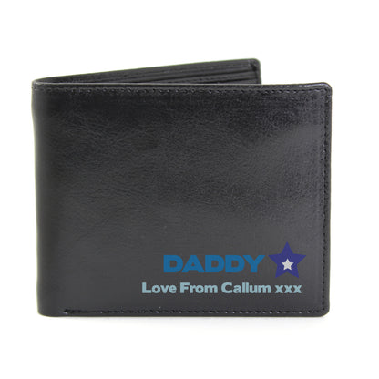 Personalised Blue Worlds Best Dad Leather Wallet - Personalise It!