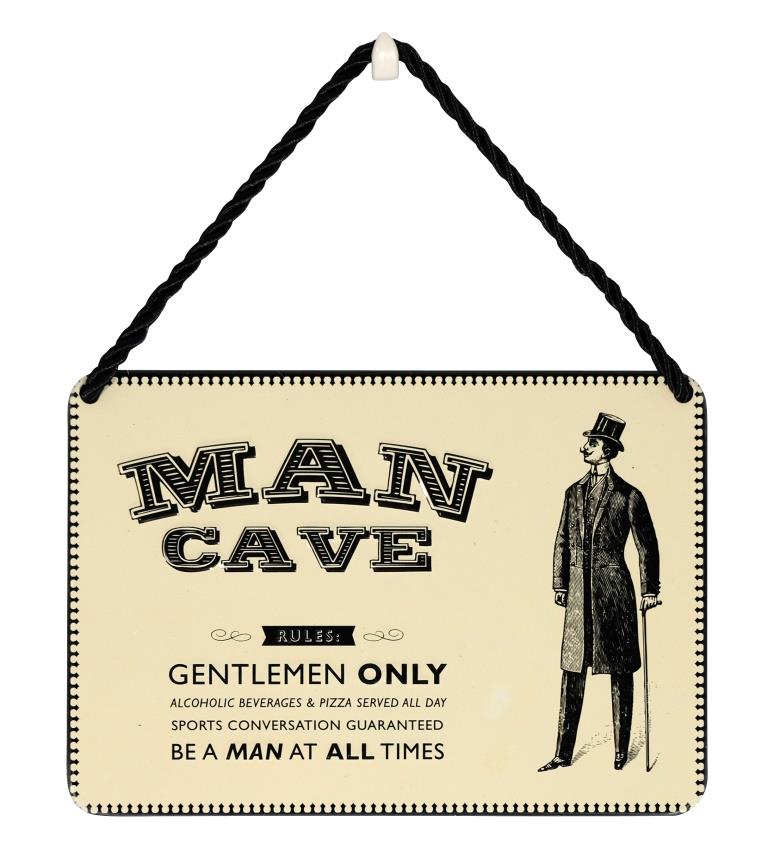 Man Cave Gentlemen Only Tin Hanging Plaque