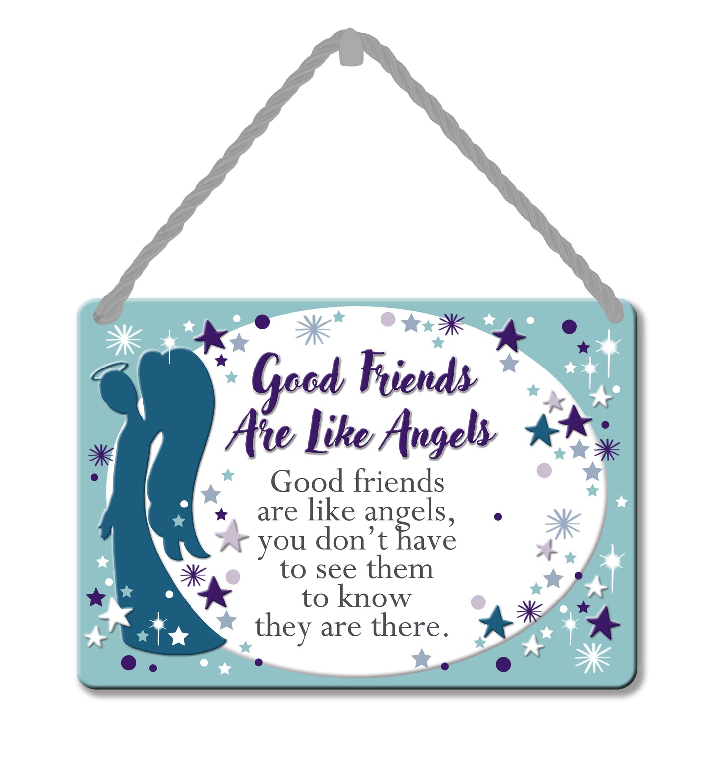 Good Friends Are Like Angels Tin Hanging Plaque